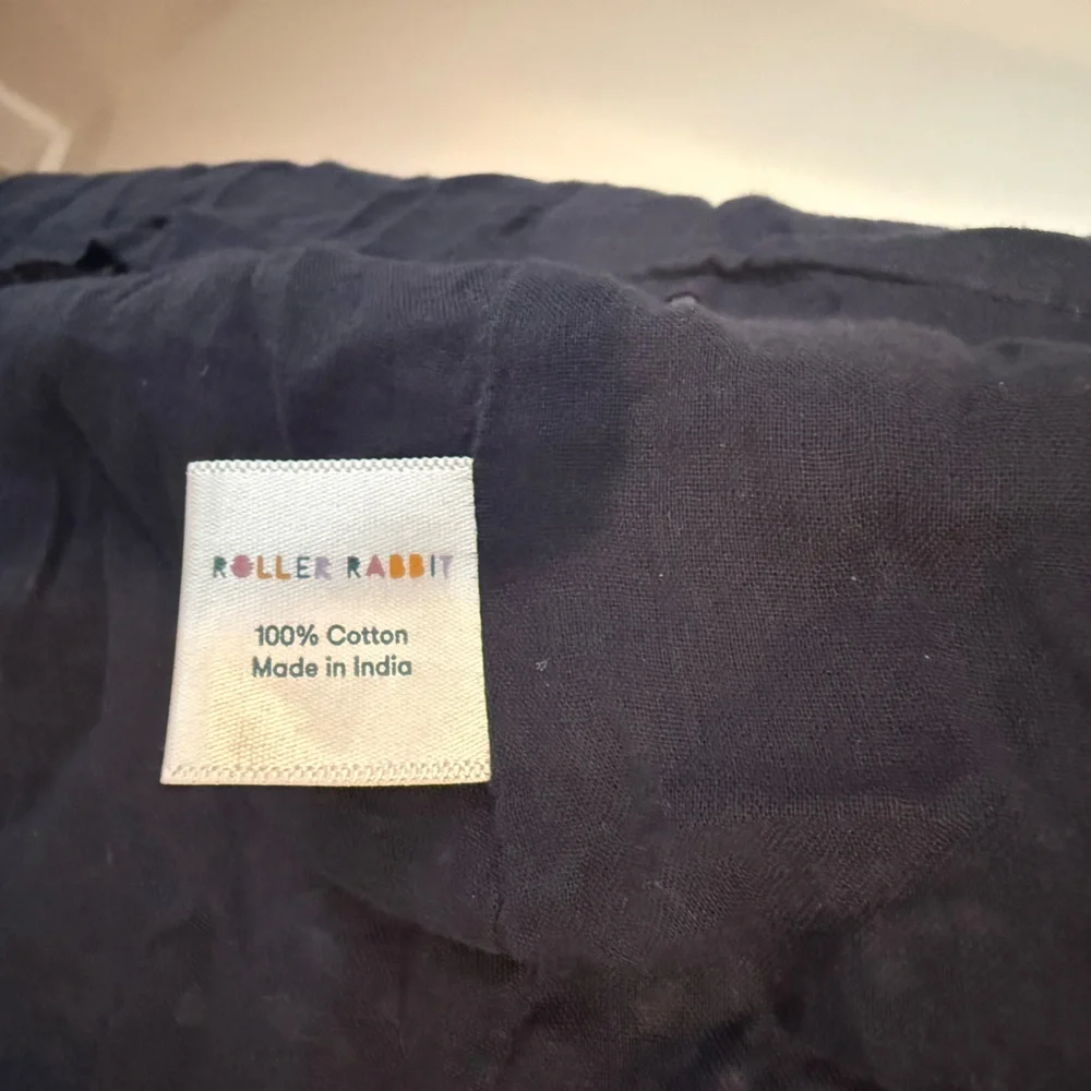 Roller Rabbit Periyar-Dora Pippa Pink Black Block Print Cotton Sundress Large - Picture 10 of 14